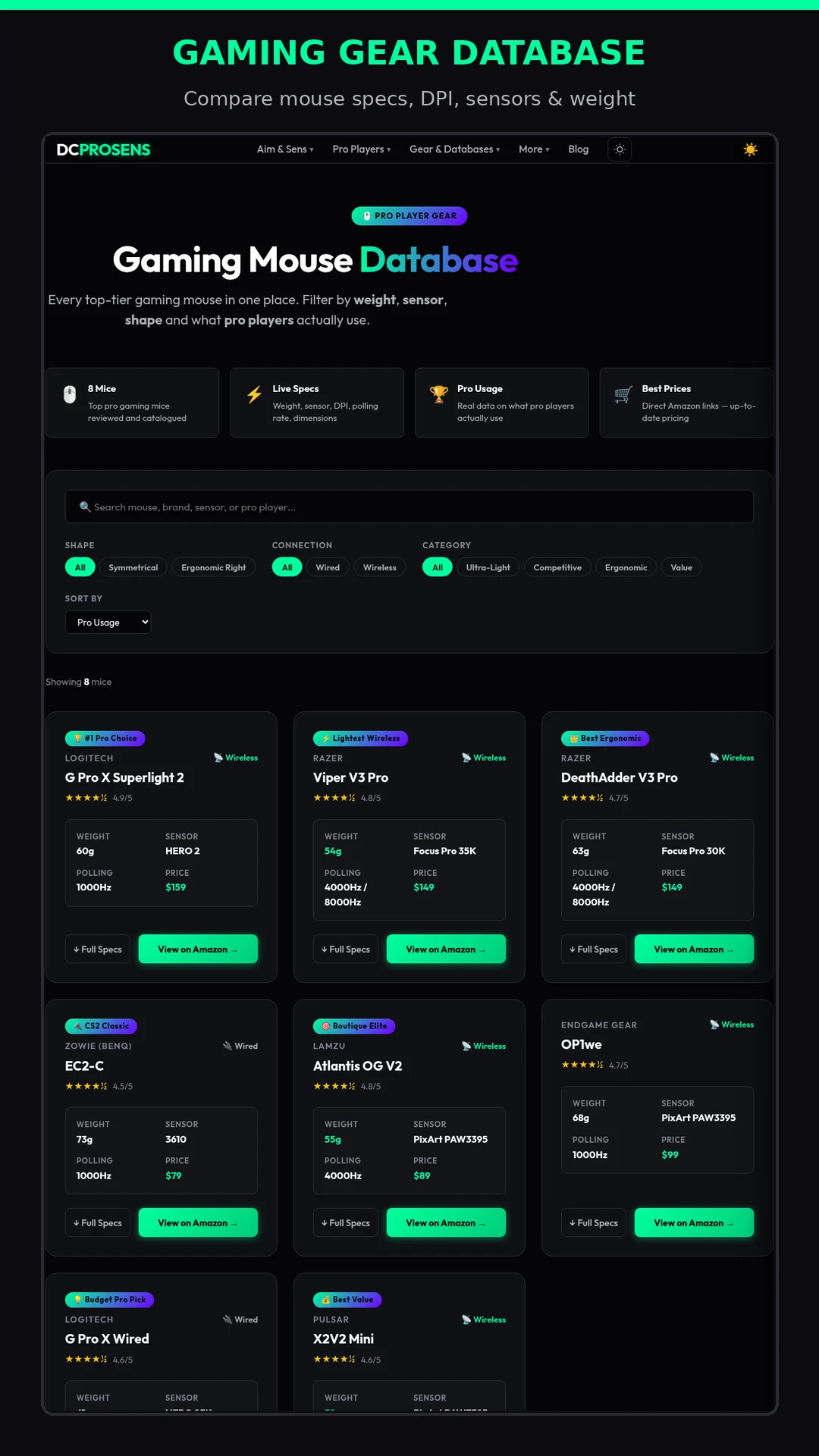 DCPROSENS - Aim Calibration screenshot